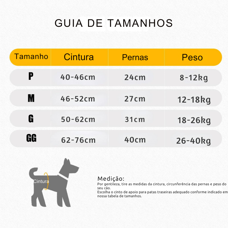 Cinta Arnês de suporte para Suspensão de Cães de Grande Porte - Pedepet