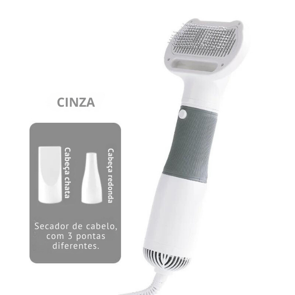 Secador 3 em 1 para Cães e Gatos com Escova e Soprador de Pelo - Pedepet