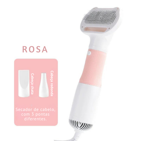 Secador 3 em 1 para Cães e Gatos com Escova e Soprador de Pelo - Pedepet