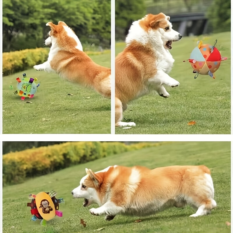 Bola de Pelúcia com Som para Cães | Brinquedo Interativo e Mordedor Macio