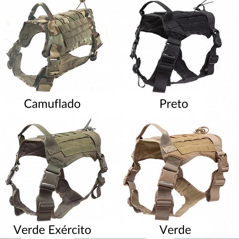 Peitoral Tático Militar para Cães - Resistência e Estilo!