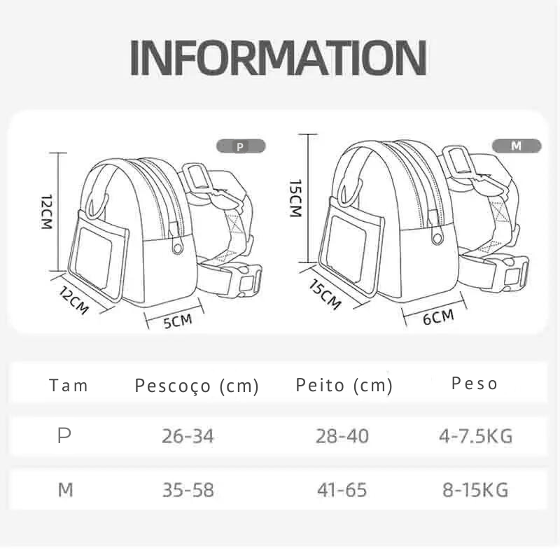 Mochila-Bolsa Multiuso para Pet Ajustável