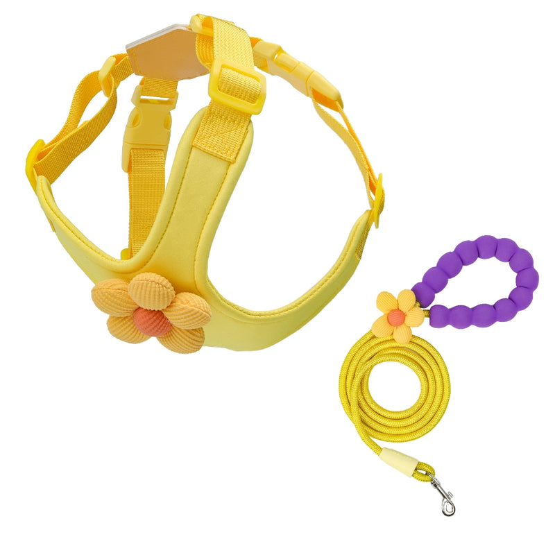 Peitoral Flor Pet com Guia para Cães e Gatos