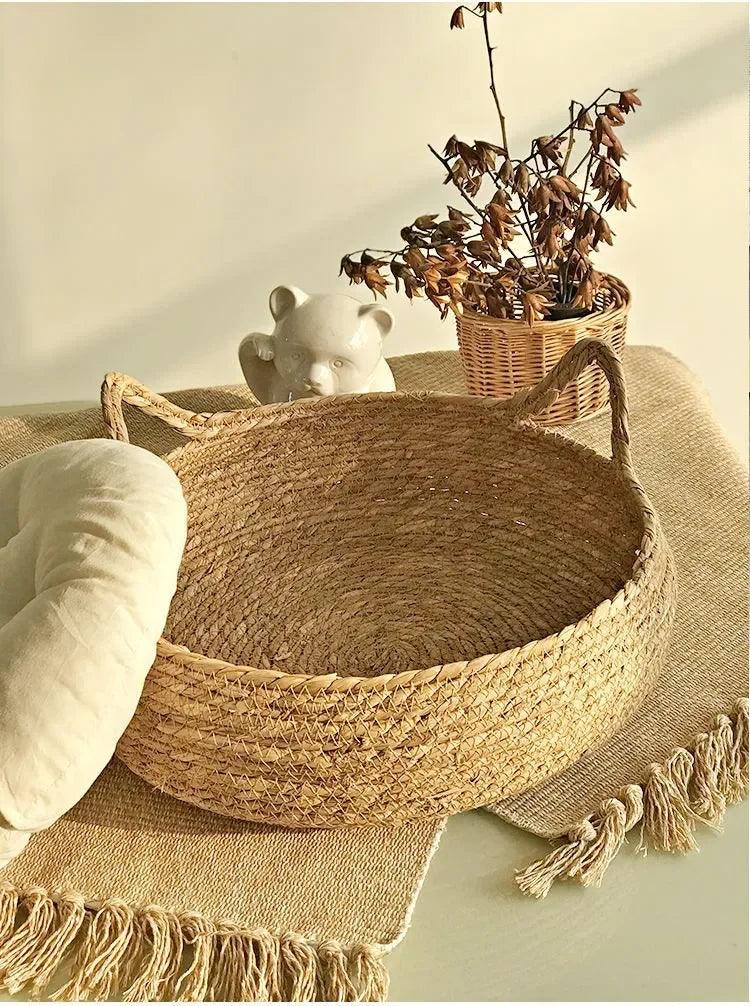Cama de Vime Tecido para Cães e Gato - Pedepet