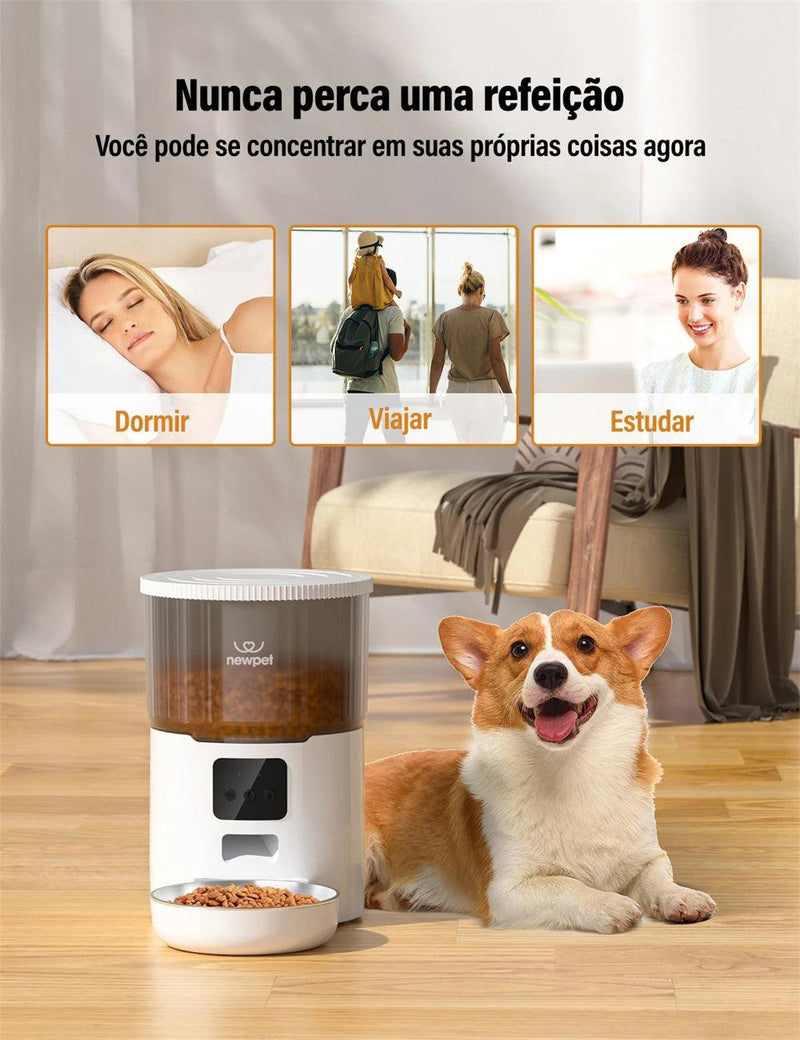 Alimentador Comedouro Automático Inteligente para Cães e Gatos - 4L - Pedepet