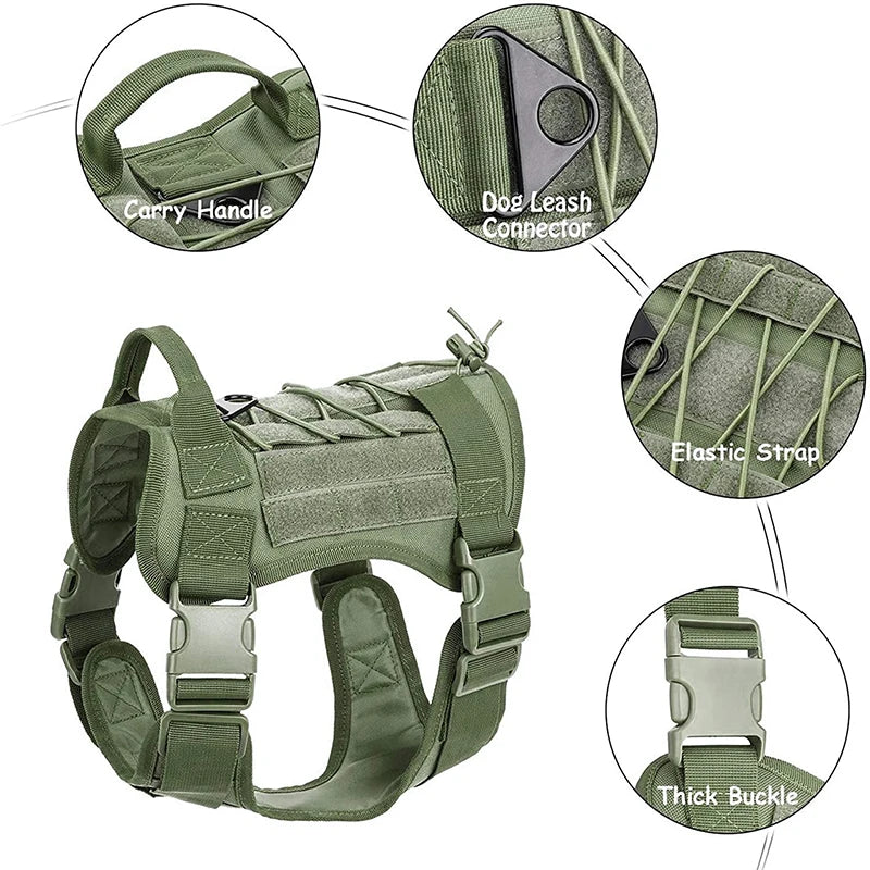 Peitoral Tático Militar para Cães - Resistência e Estilo!