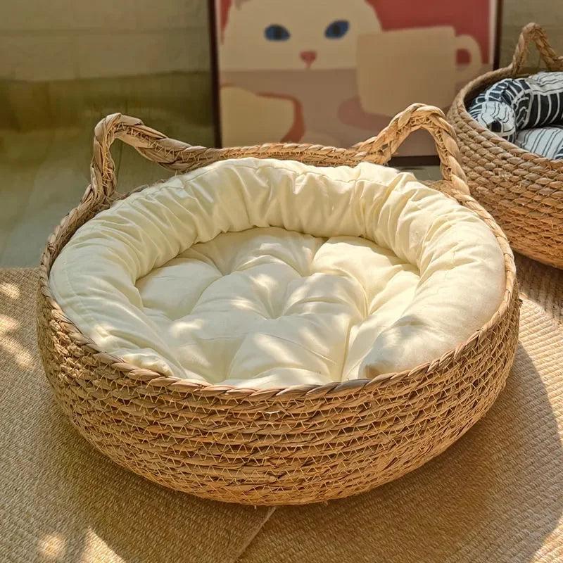 Cama de Vime Tecido para Cães e Gato - Pedepet