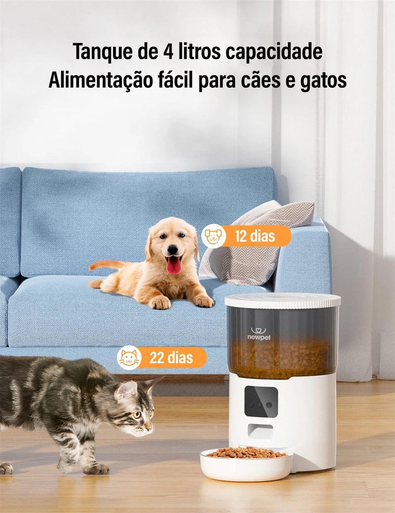 Alimentador Comedouro Automático Inteligente para Cães e Gatos - 4L - Pedepet