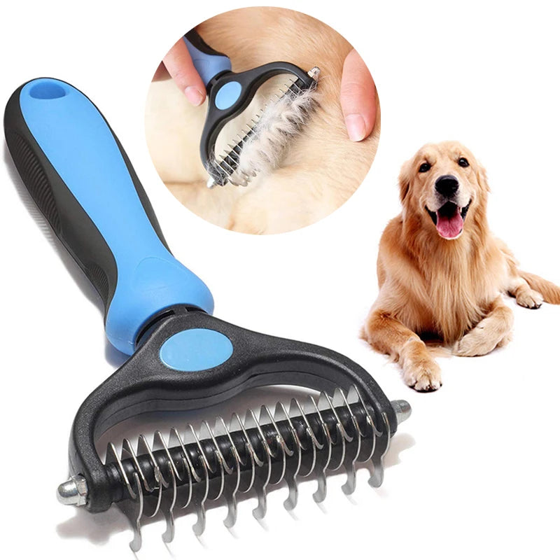 Escova Pet Profissional para Remoção de Pelos e Desembaraçador de Nós - Cães e Gatos