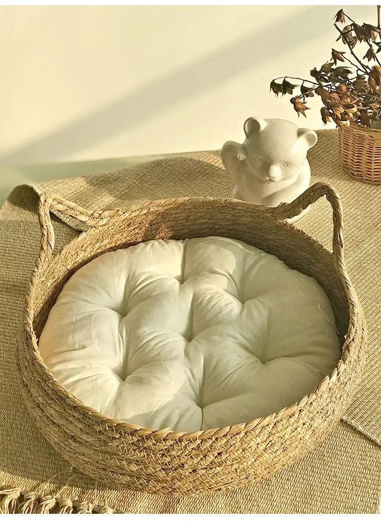 Cama de Vime Tecido para Cães e Gato - Pedepet